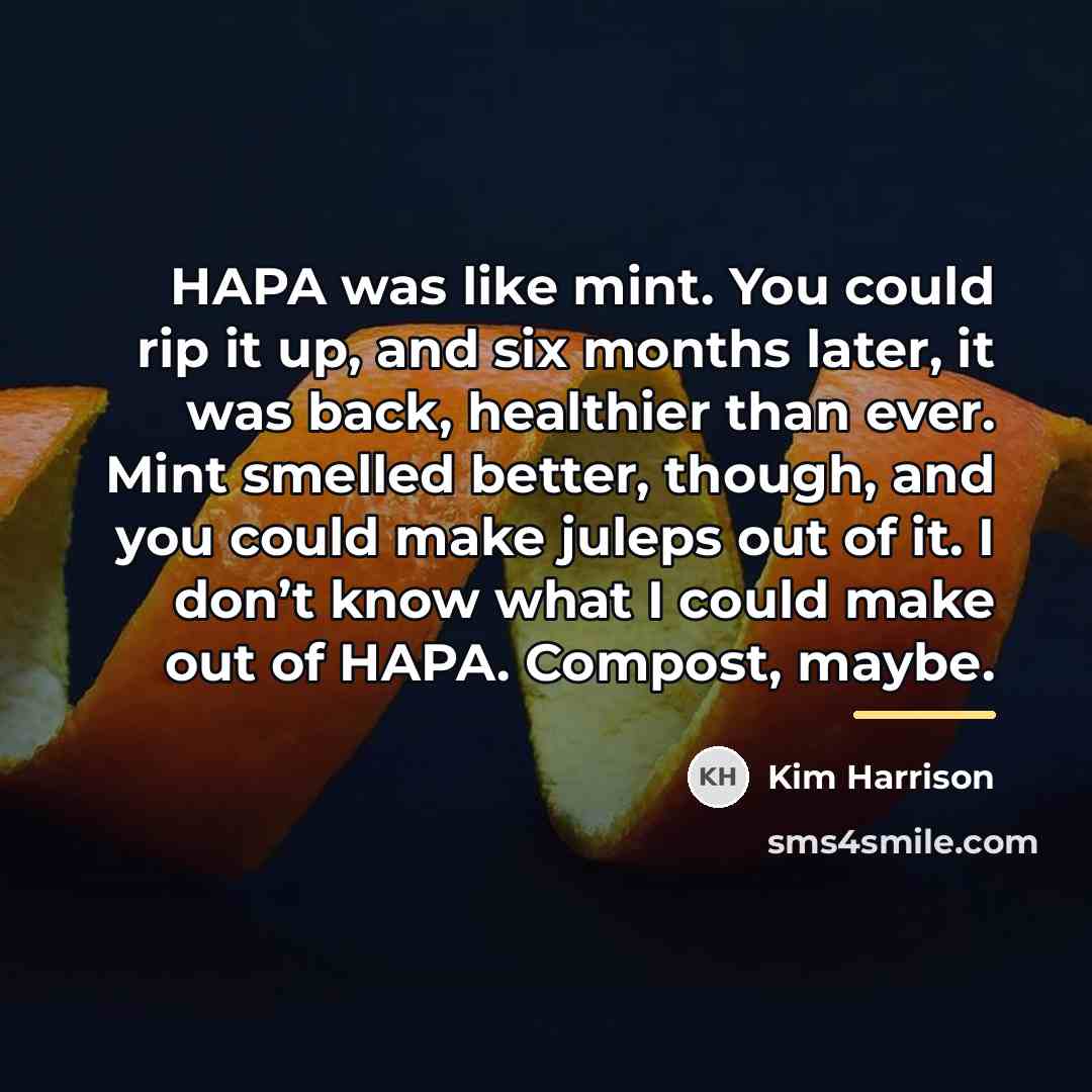 “HAPA was like mint. You could rip it up, and…” quote by Kim Harrison
