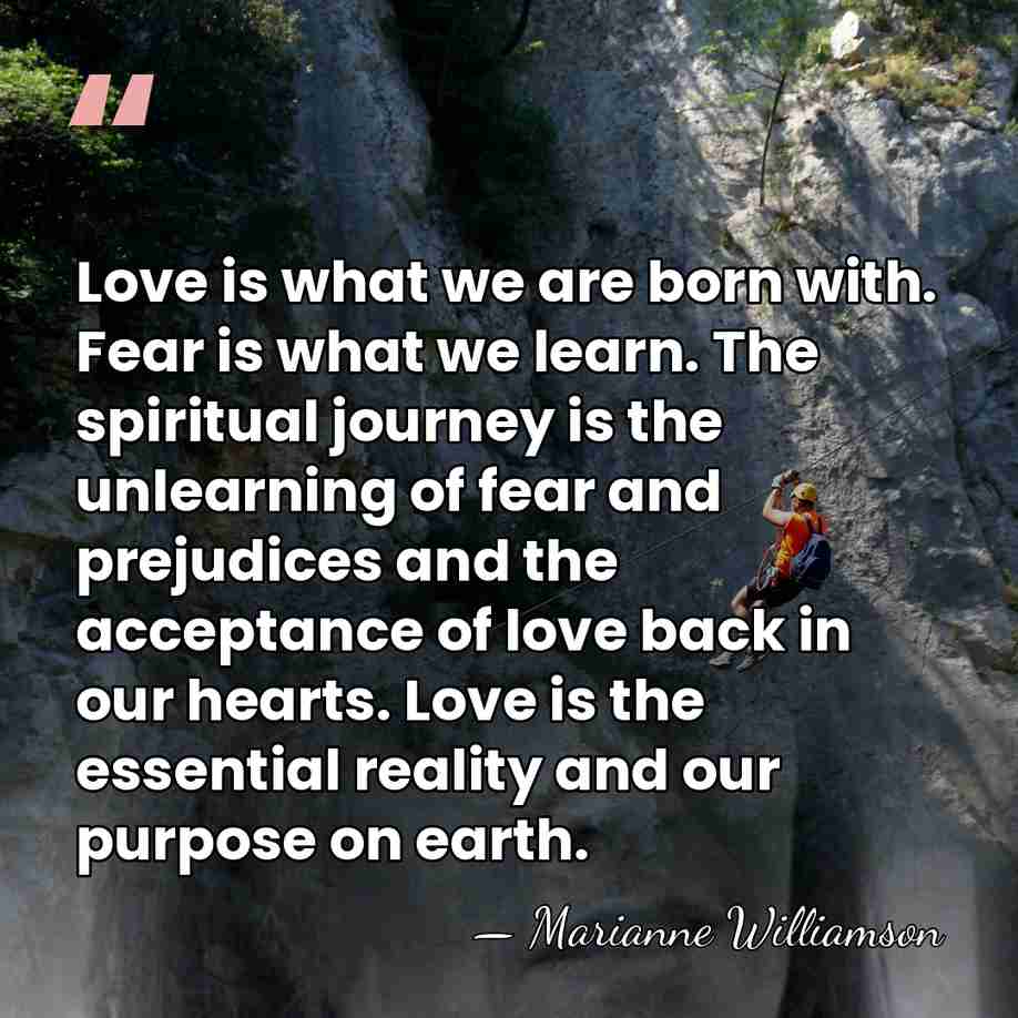 Love is what we are born with. Fear is what we learn.&hellip; - Marianne Williamson