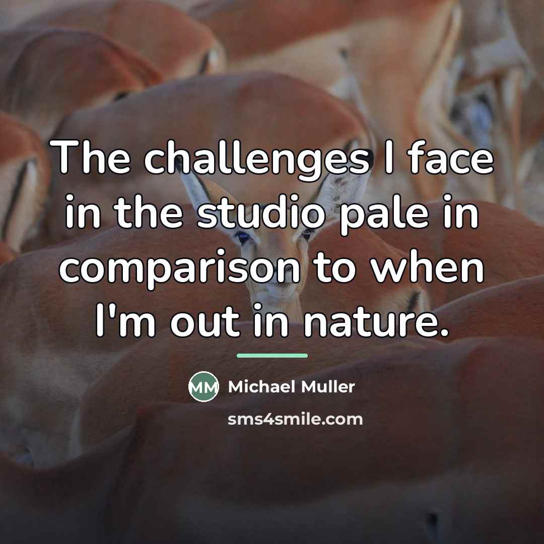 “The challenges I face in the studio pale in comparison…” quote by Michael Muller