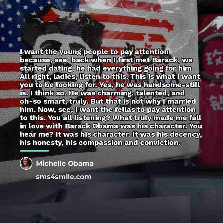 “I want the young people to pay attention because, see,…” quote by Michelle Obama
