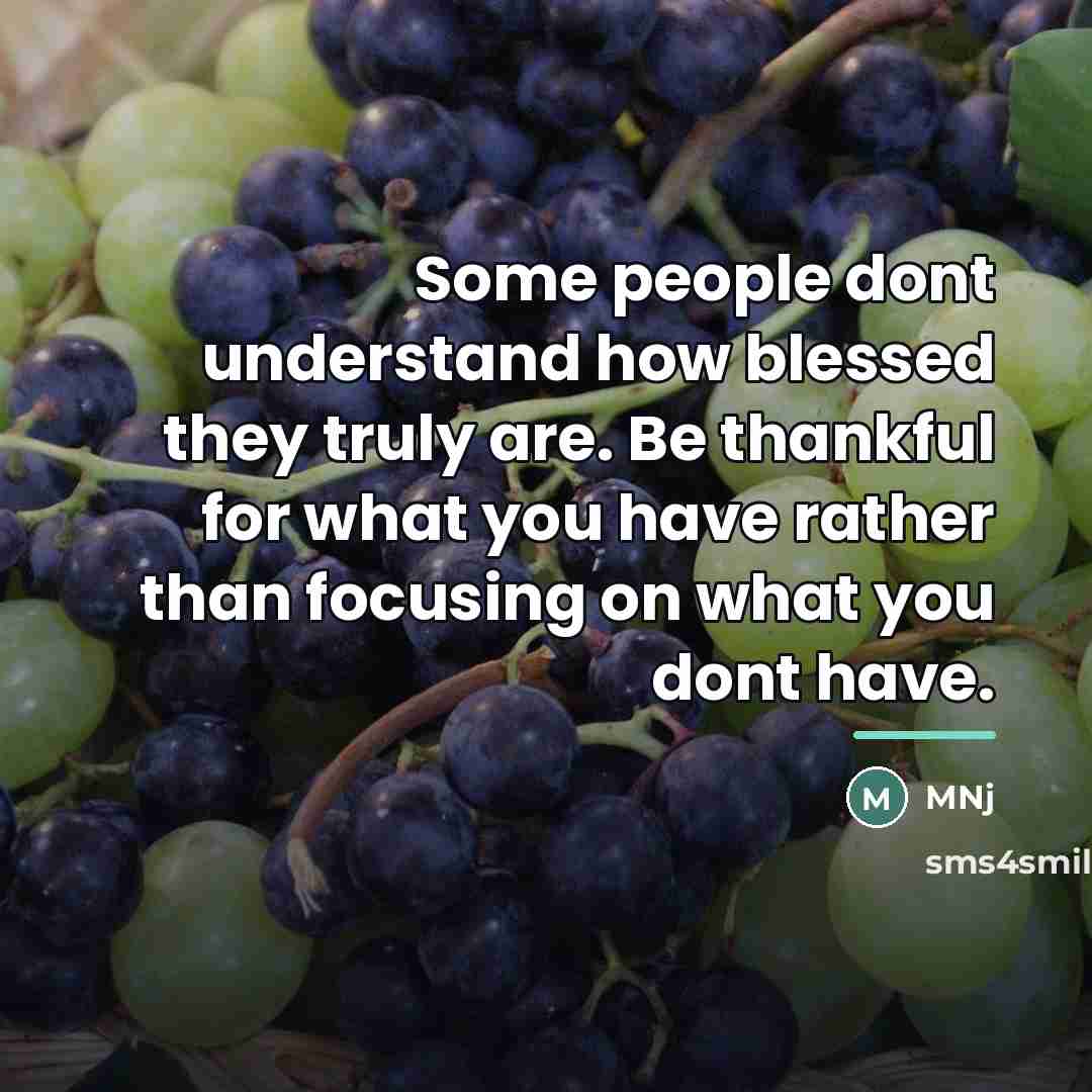 “Some people dont understand how blessed they truly are. Be…” quote by MNj