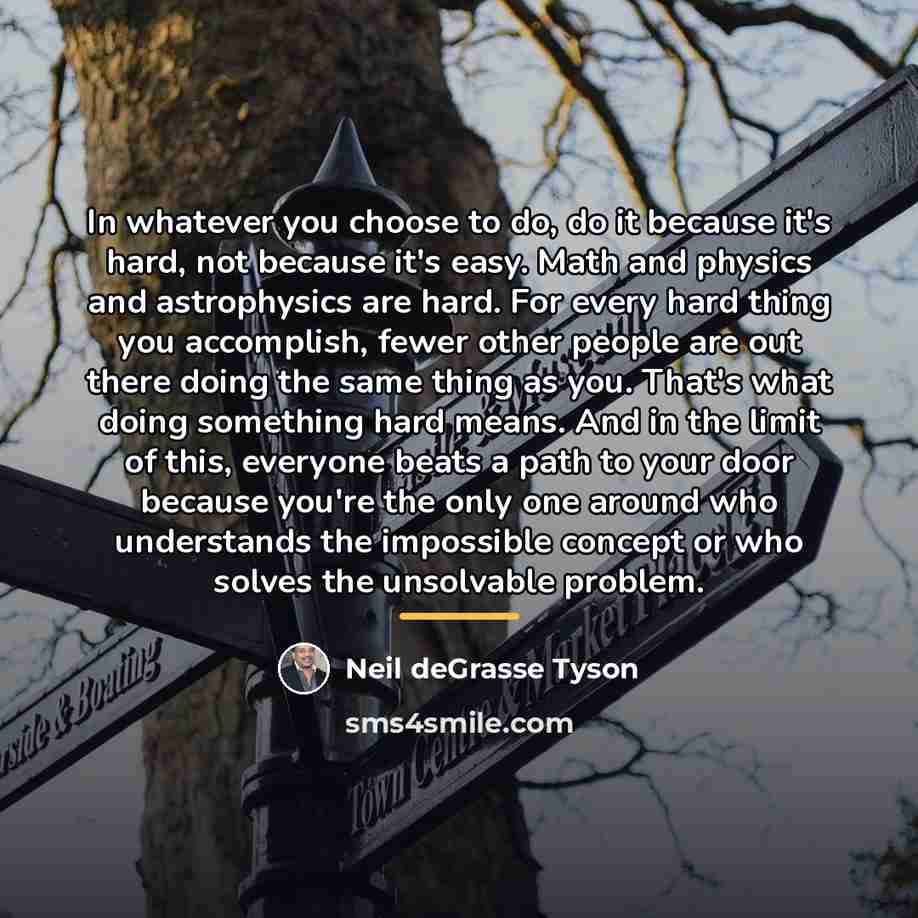“In whatever you choose to do, do it because it's…” quote by Neil deGrasse Tyson