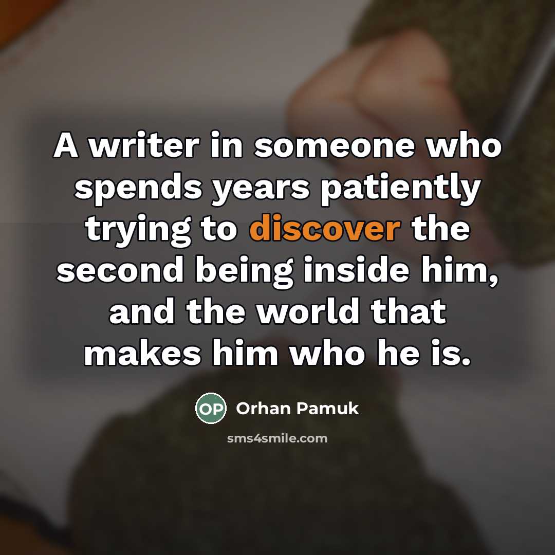 “A writer in someone who spends years patiently trying to…” quote by Orhan Pamuk