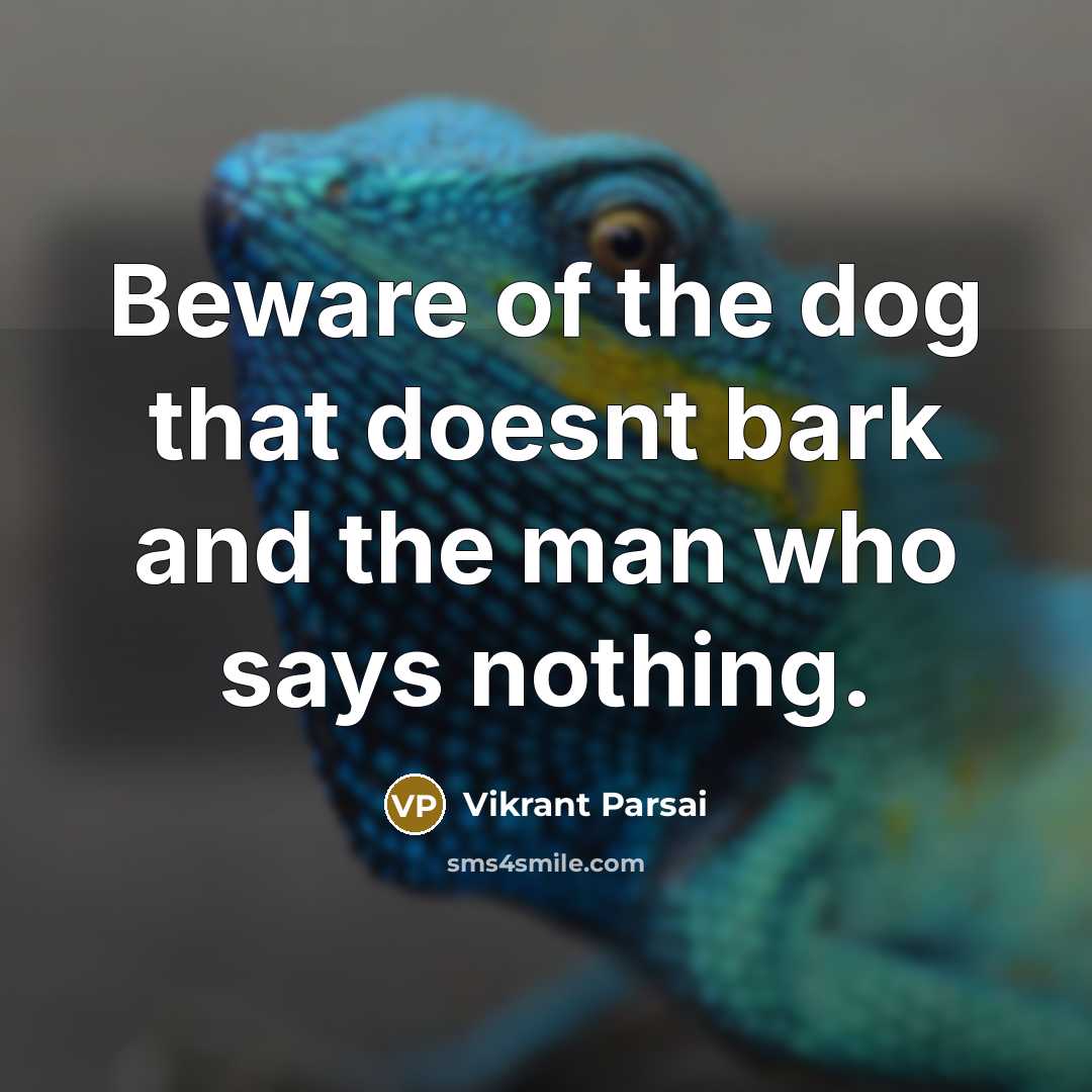 “Beware of the dog that doesnt bark and the man who says nothing.” quote by Vikrant Parsai