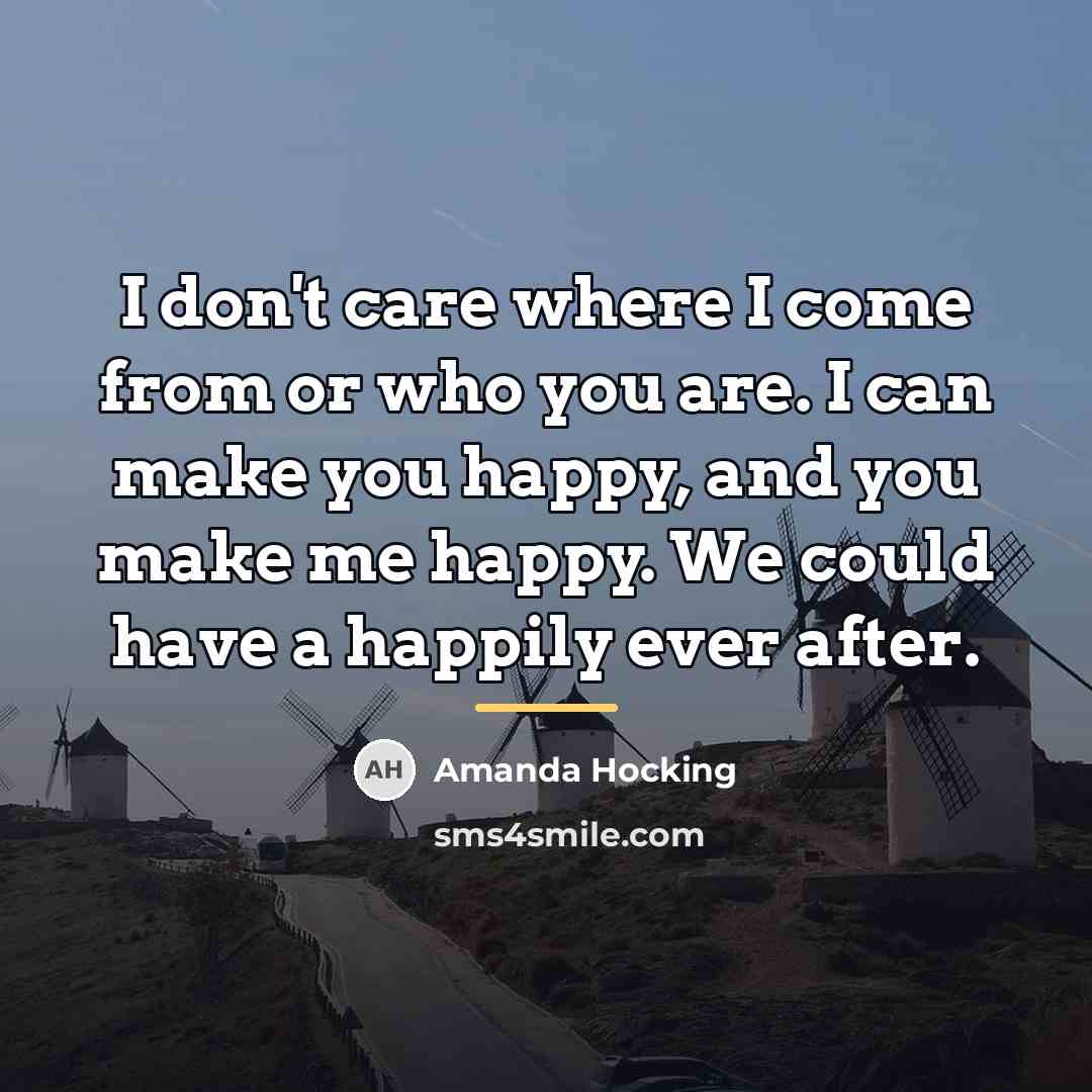 “I don't care where I come from or who you…” quote by Amanda Hocking