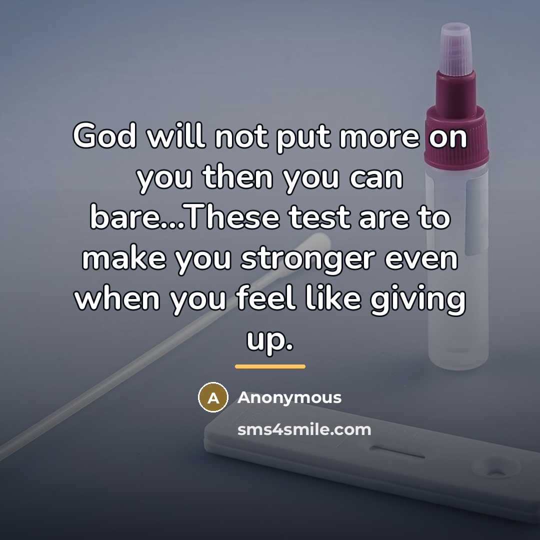 “God will not put more on you then you can…” quote by Anonymous