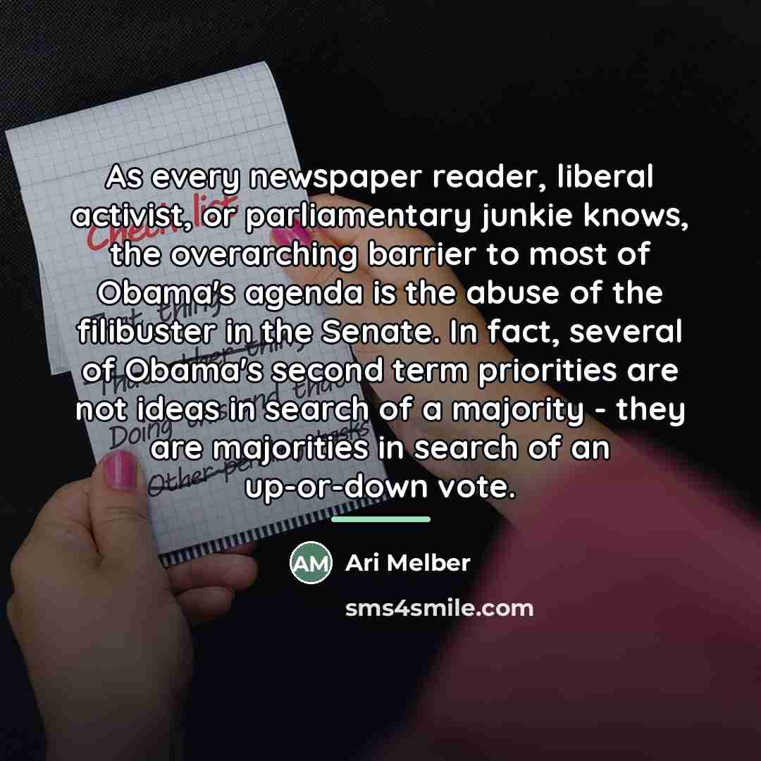 “As every newspaper reader, liberal activist, or parliamentary junkie knows,…” quote by Ari Melber