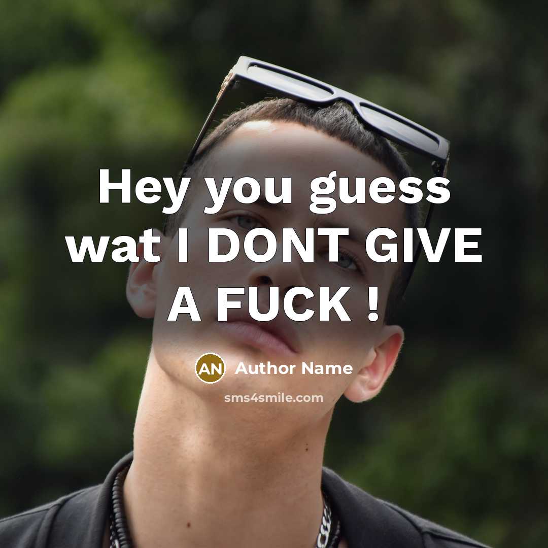 “Hey you guess wat I DONT GIVE A FUCK !…” quote by Author Name