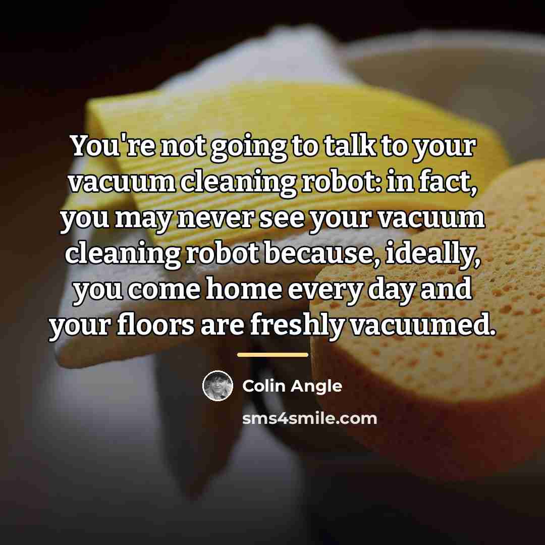 “You're not going to talk to your vacuum cleaning robot:…” quote by Colin Angle