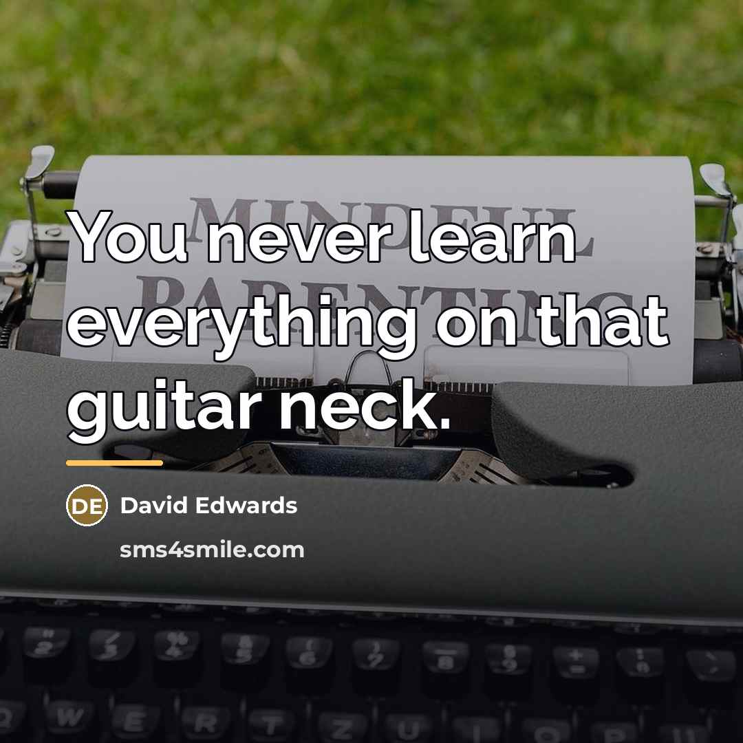 “You never learn everything on that guitar neck.…” quote by David Edwards