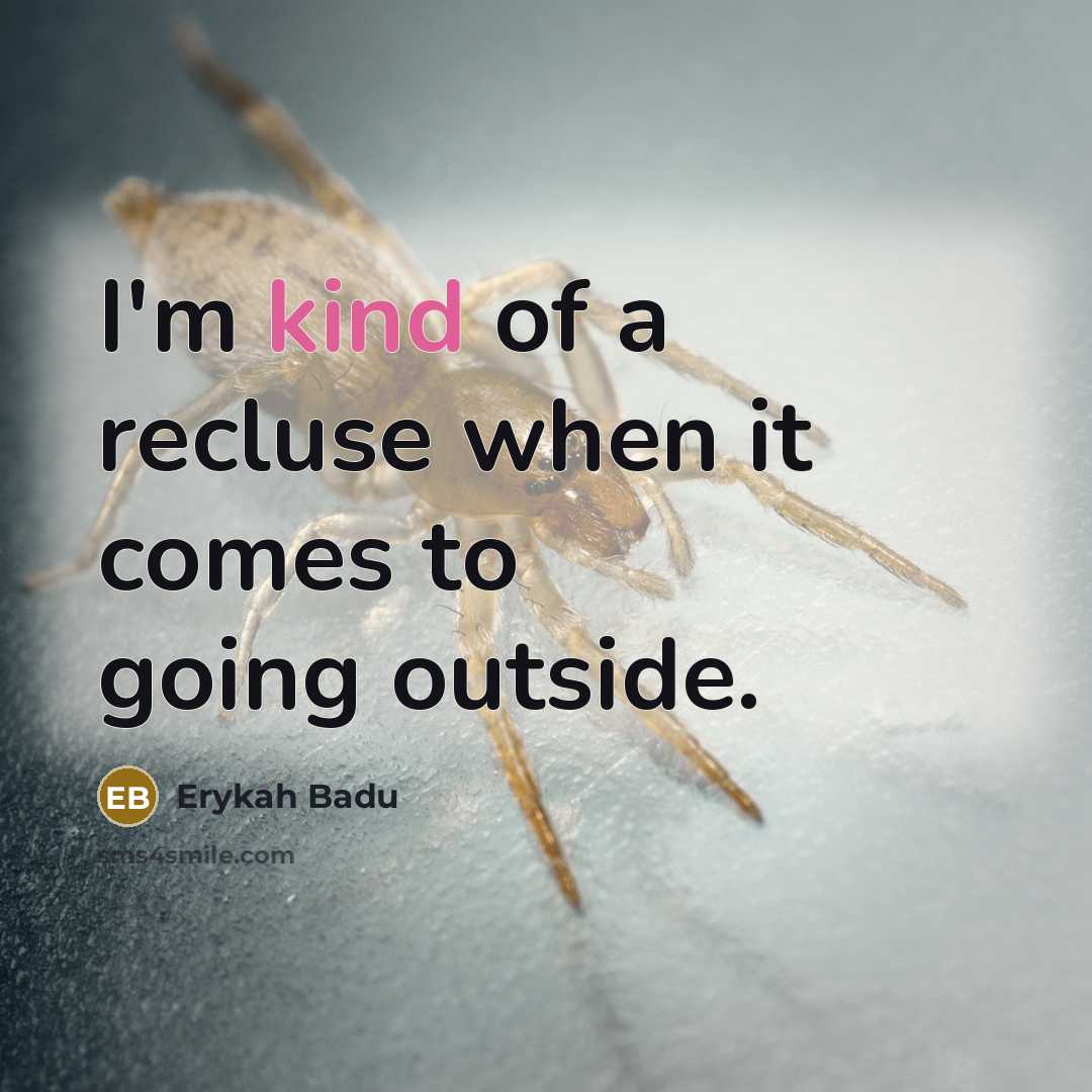 “I'm kind of a recluse when it comes to going…” quote by Erykah Badu