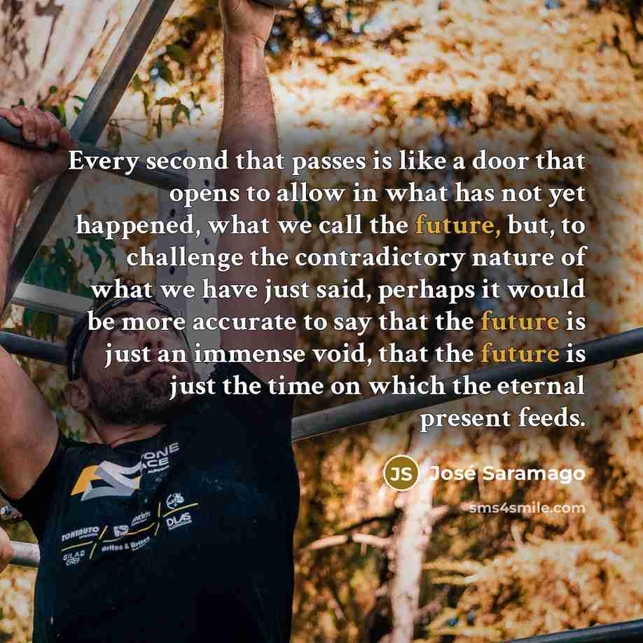 “Every second that passes is like a door that opens…” quote by Jose Saramago