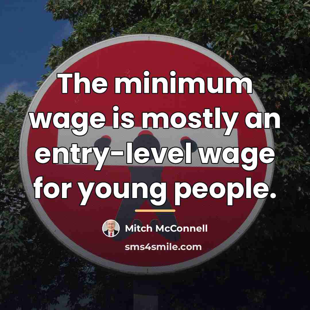 “The minimum wage is mostly an entry-level wage for young…” quote by Mitch McConnell