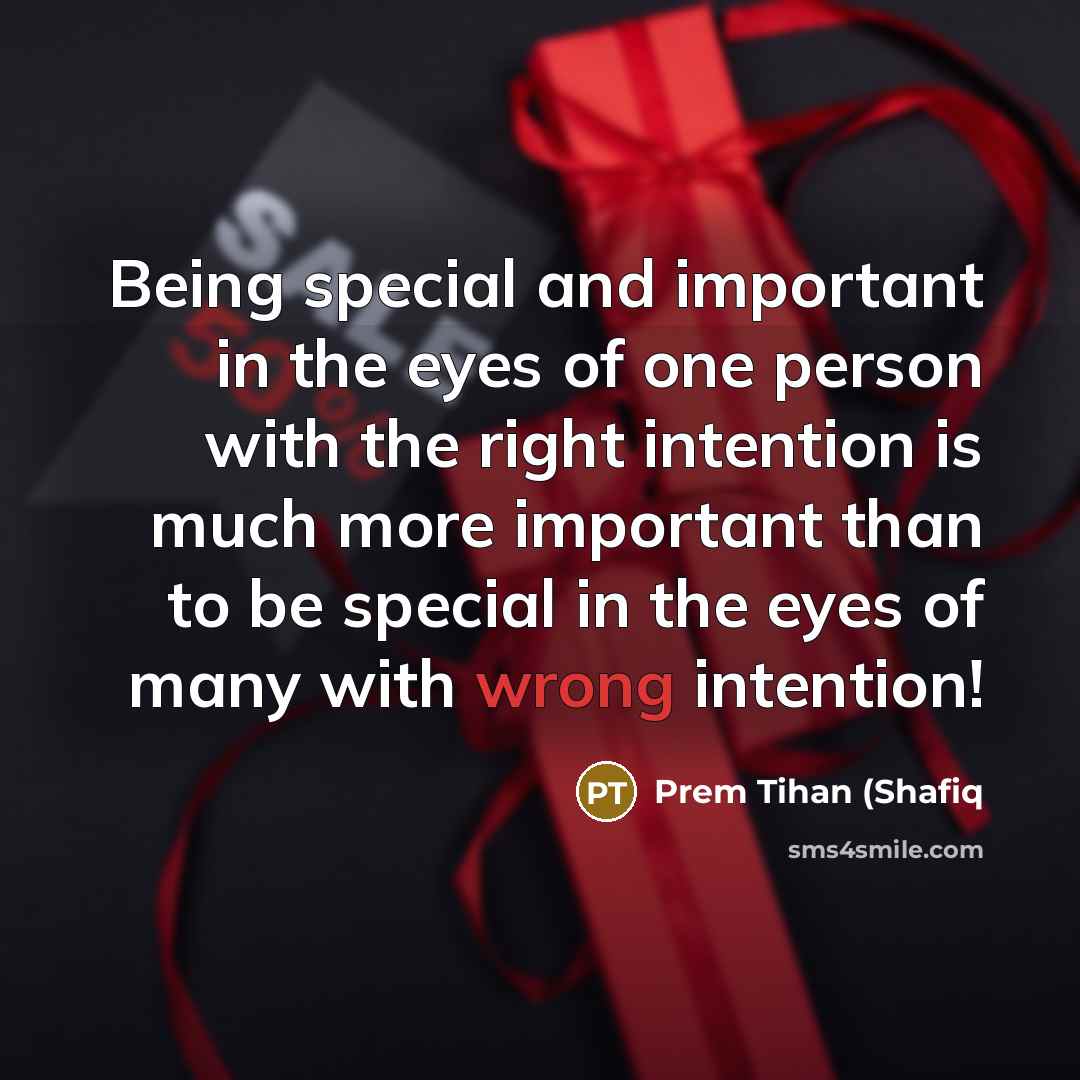 “Being special and important in the eyes of one person…” quote by Prem Tihan (Shafiq