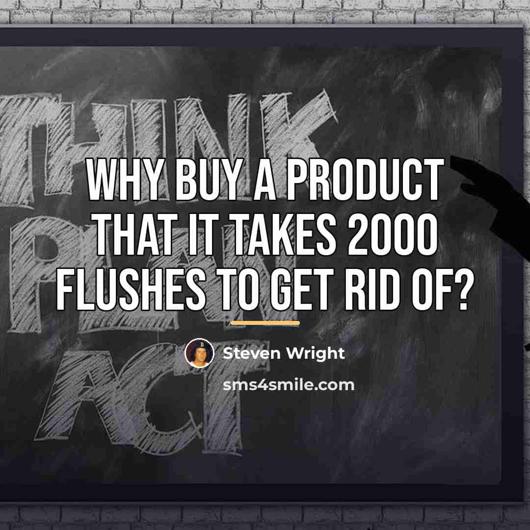 “Why buy a product that it takes 2000 flushes to…” quote by Steven Wright