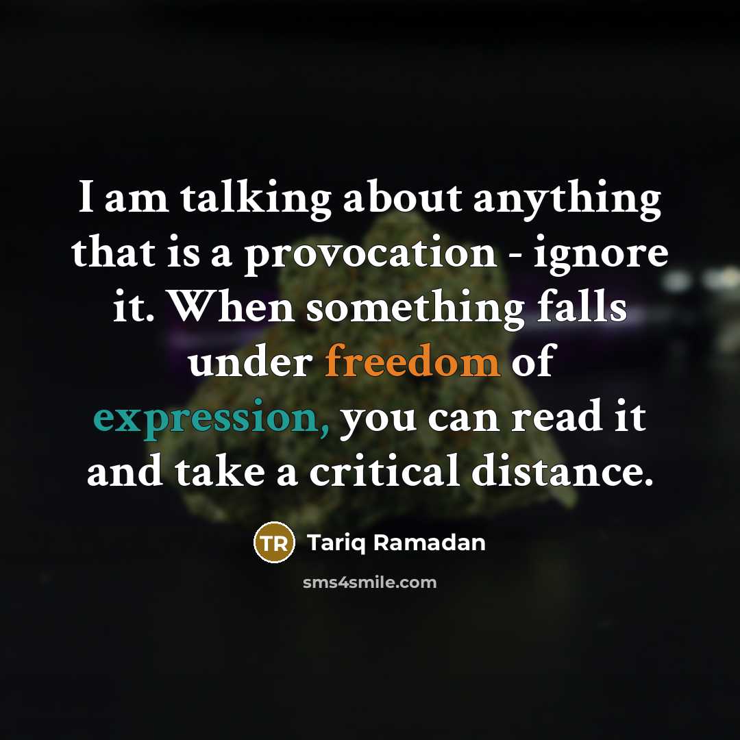 “I am talking about anything that is a provocation -…” quote by Tariq Ramadan
