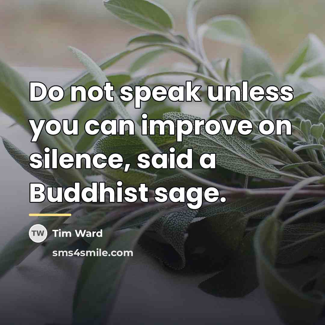 “Do not speak unless you can improve on silence, said…” quote by Tim Ward