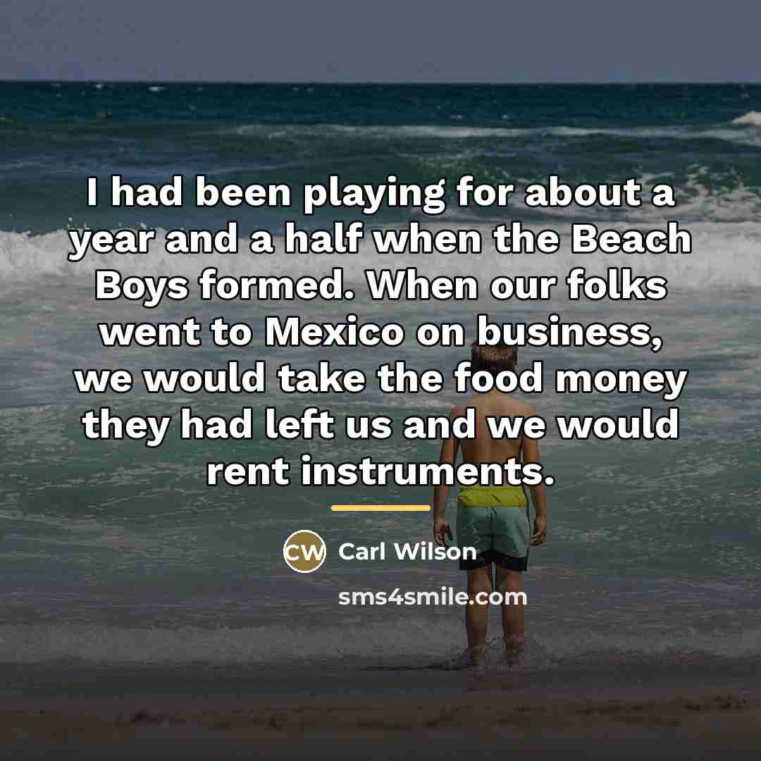 “I had been playing for about a year and a…” quote by Carl Wilson