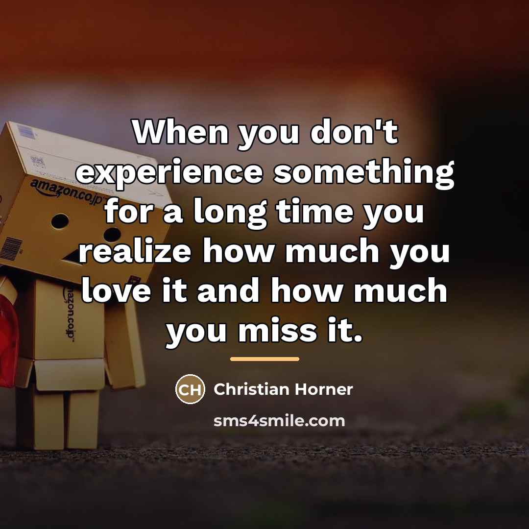 “When you don't experience something for a long time you…” quote by Christian Horner