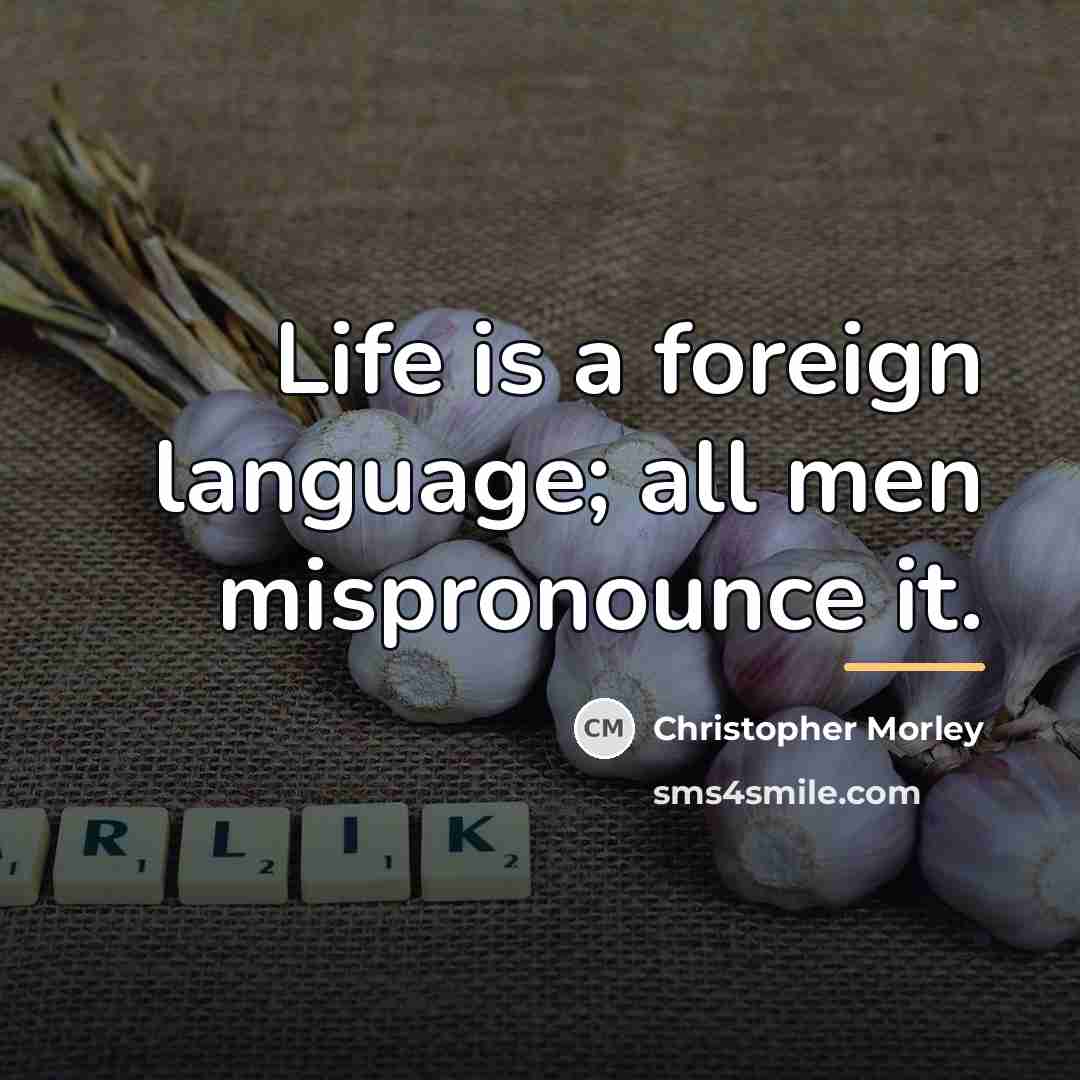 “Life is a foreign language; all men mispronounce it.…” quote by Christopher Morley