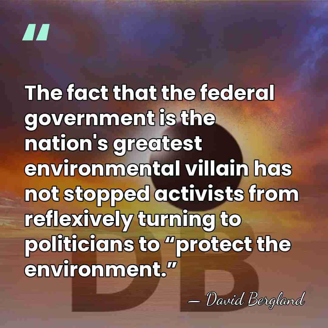 The fact that the federal government is the nation's greatest environmental villain&hellip; - David Bergland