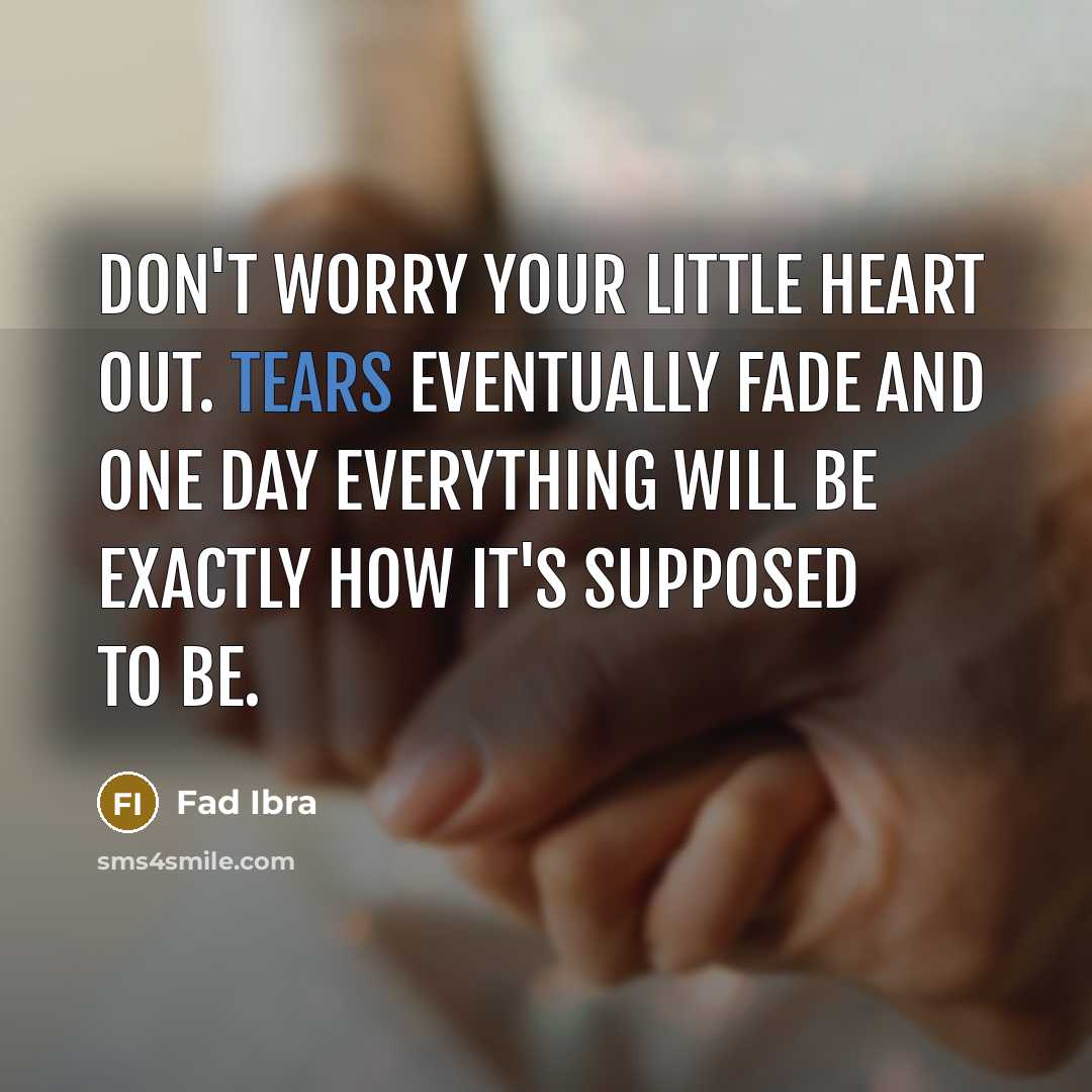 “Don't worry your little heart out. Tears eventually fade and…” quote by Fad Ibra