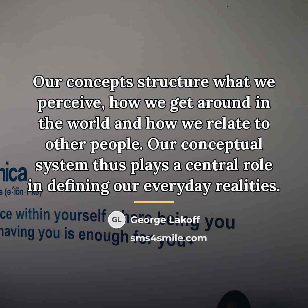 “Our concepts structure what we perceive, how we get around…” quote by George Lakoff