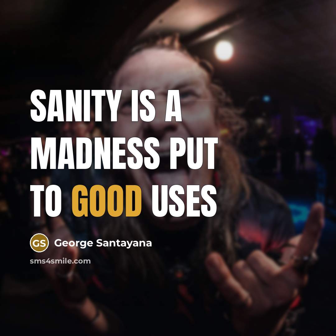 “Sanity is a madness put to good uses…” quote by George Santayana