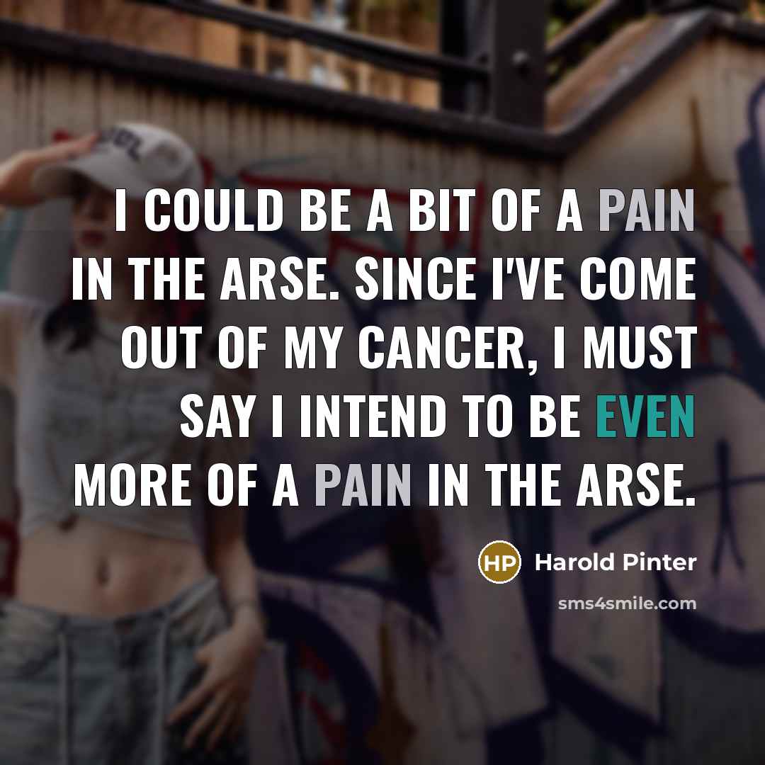 “I could be a bit of a pain in the…” quote by Harold Pinter