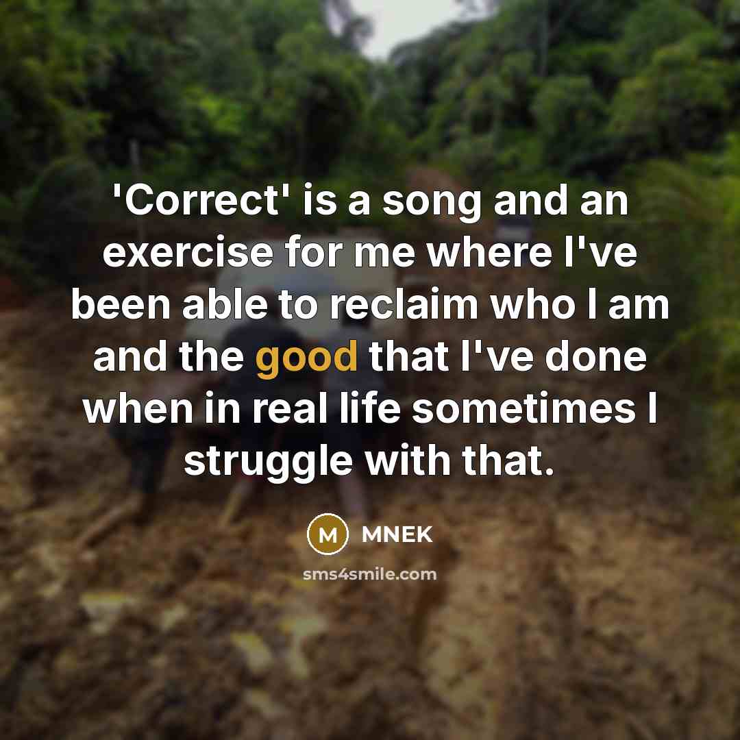 “'Correct' is a song and an exercise for me where…” quote by MNEK