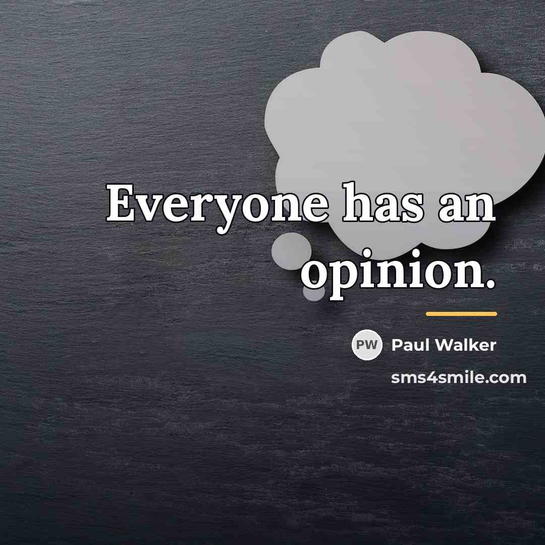 “Everyone has an opinion.…” quote by Paul Walker