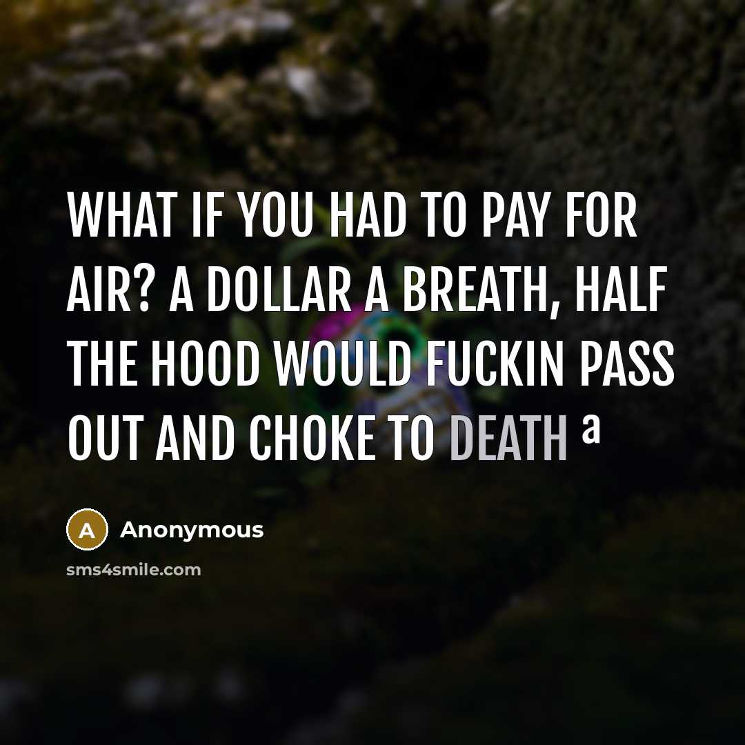 “What if you had to pay for air? a dollar…” quote by Anonymous