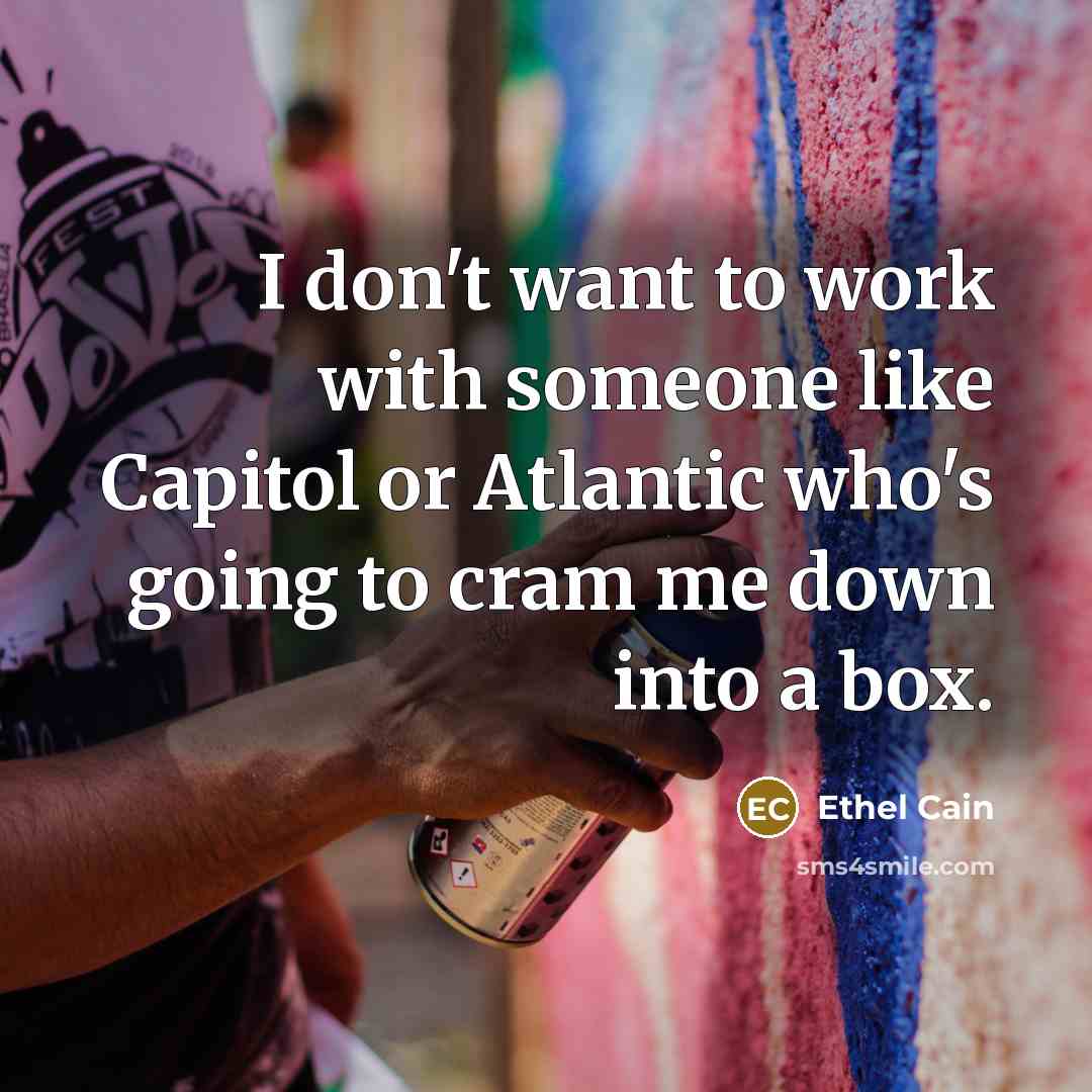 “I don't want to work with someone like Capitol or…” quote by Ethel Cain