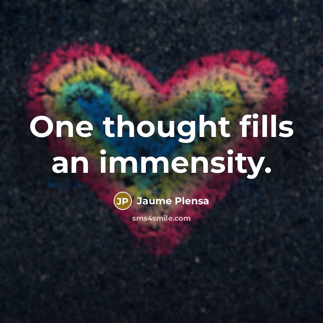“One thought fills an immensity.…” quote by Jaume Plensa
