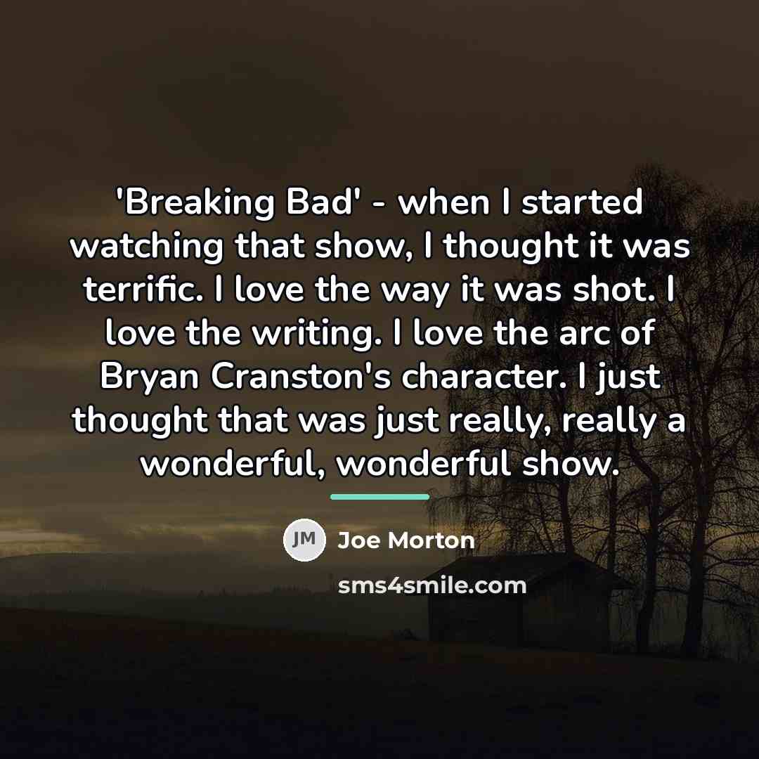 “'Breaking Bad' - when I started watching that show, I…” quote by Joe Morton