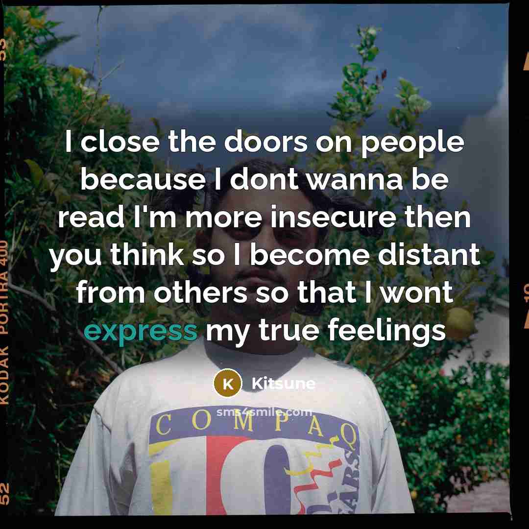 “I close the doors on people because I dont wanna…” quote by Kitsune