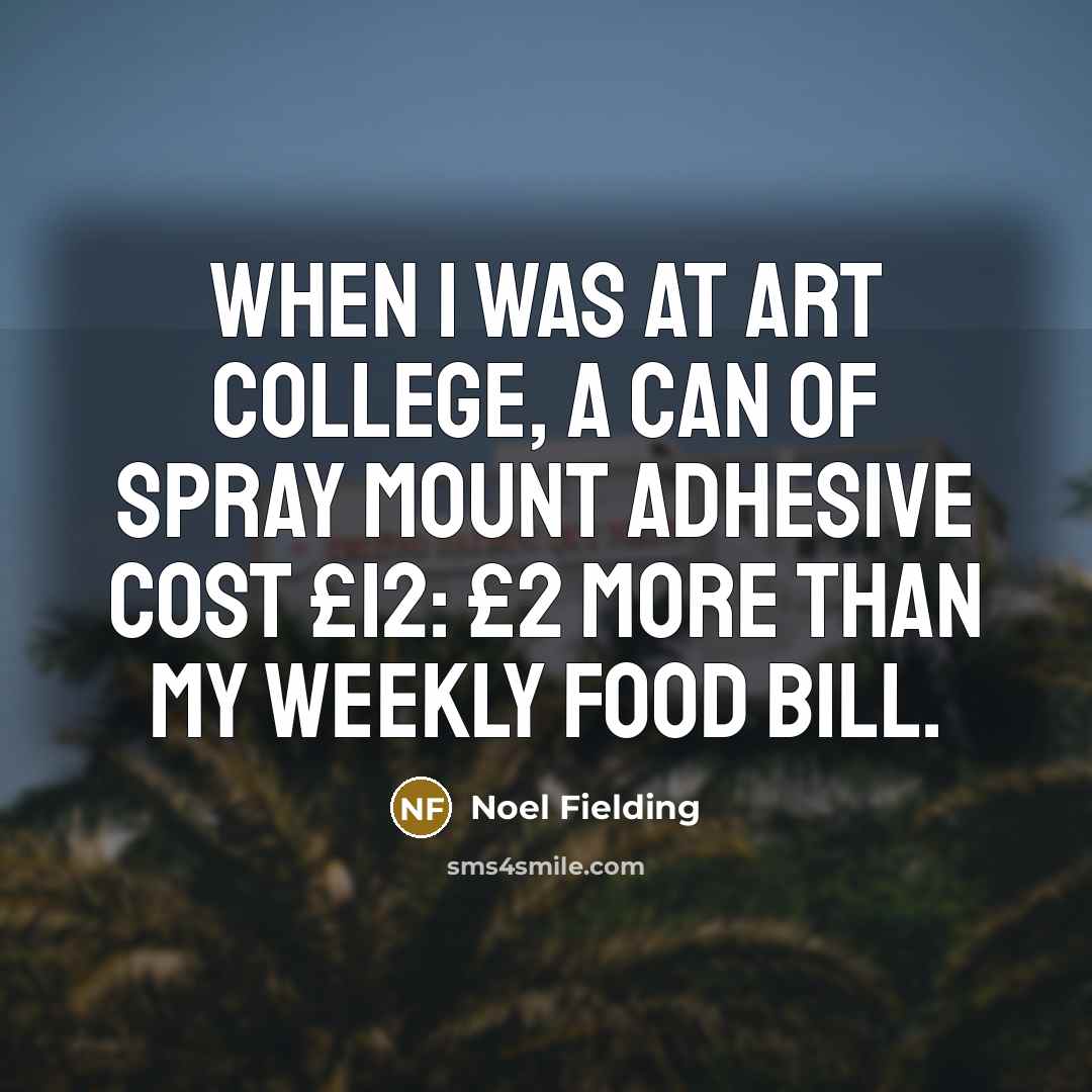 “When I was at art college, a can of Spray…” quote by Noel Fielding