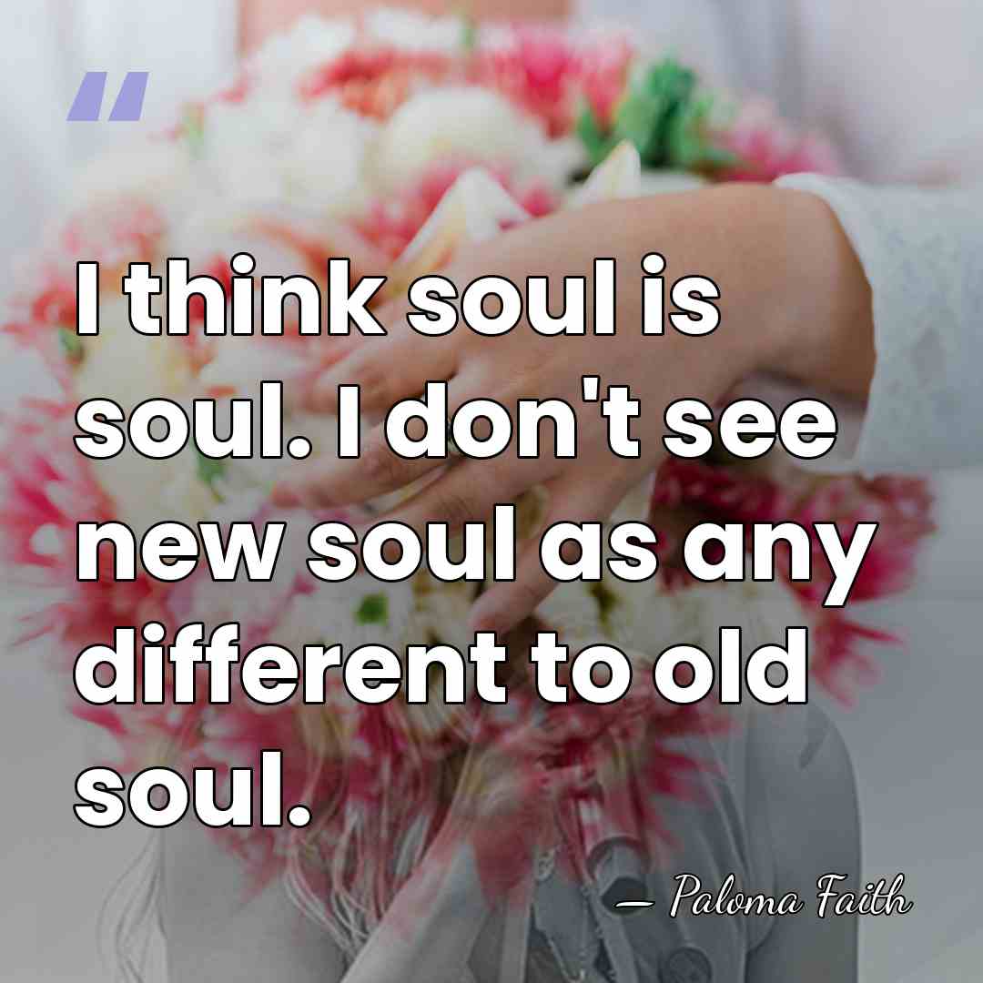 I think soul is soul. I don't see new soul as any&hellip; - Paloma Faith
