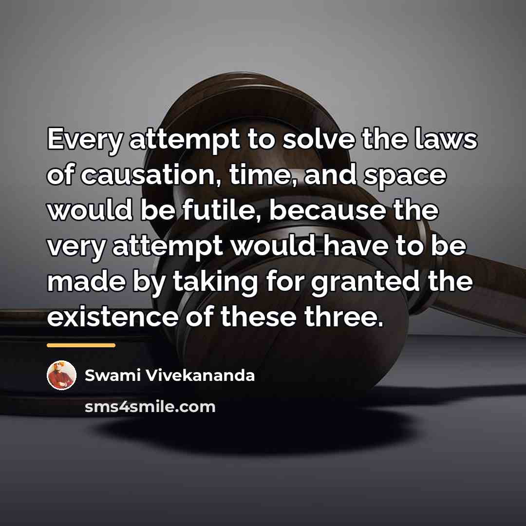 “Every attempt to solve the laws of causation, time, and…” quote by Swami Vivekananda