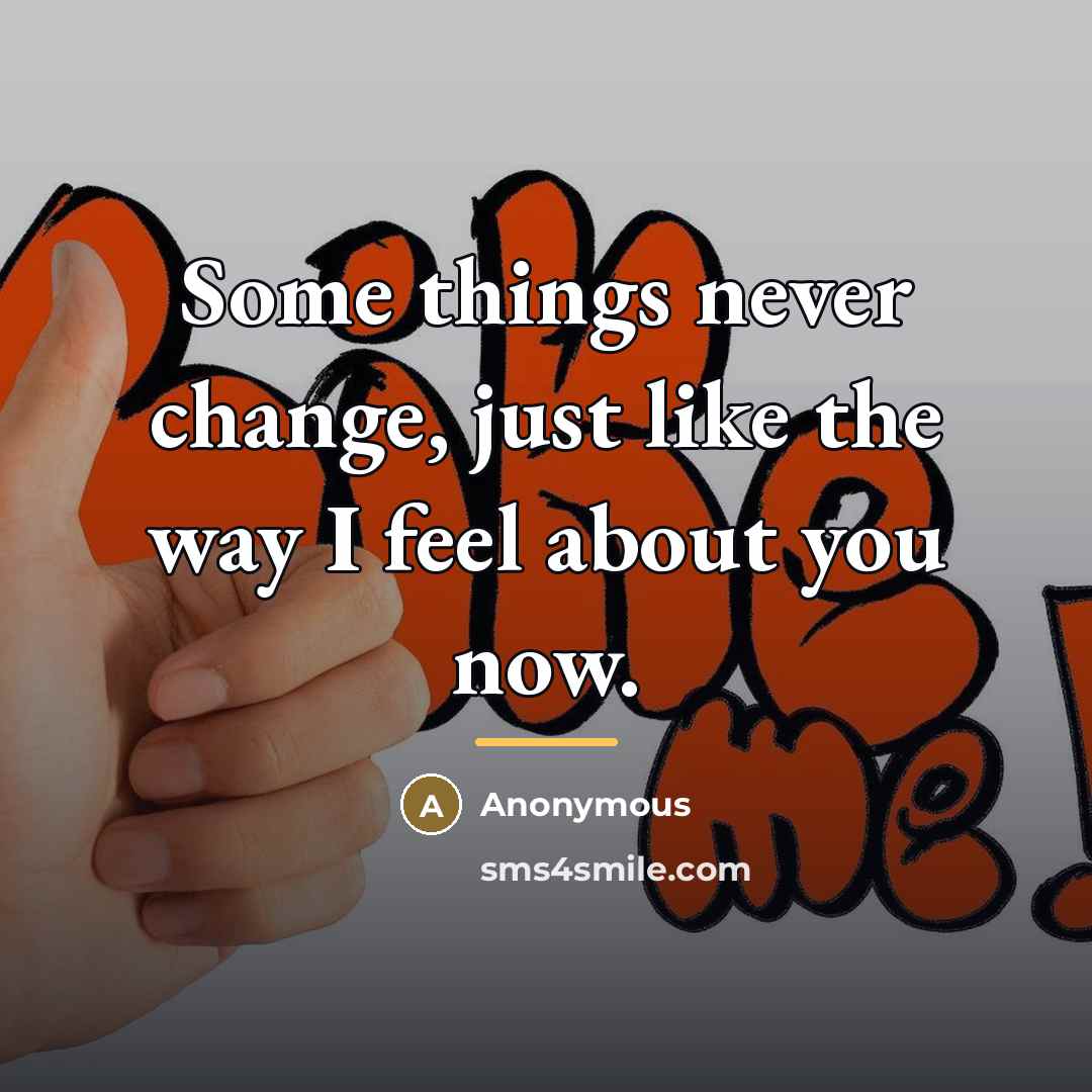 “Some things never change, just like the way I feel…” quote by Anonymous