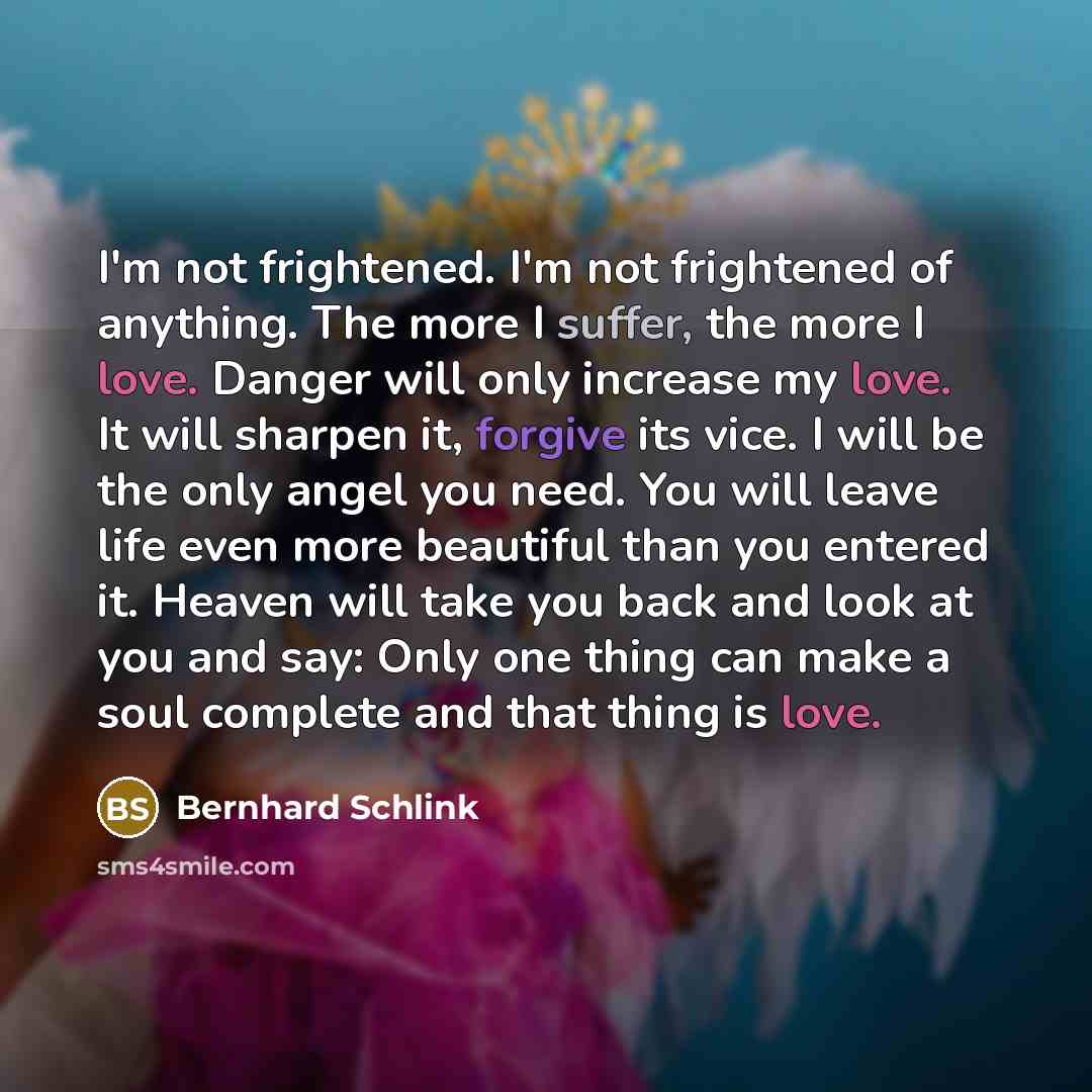 “I'm not frightened. I'm not frightened of anything. The more…” quote by Bernhard Schlink