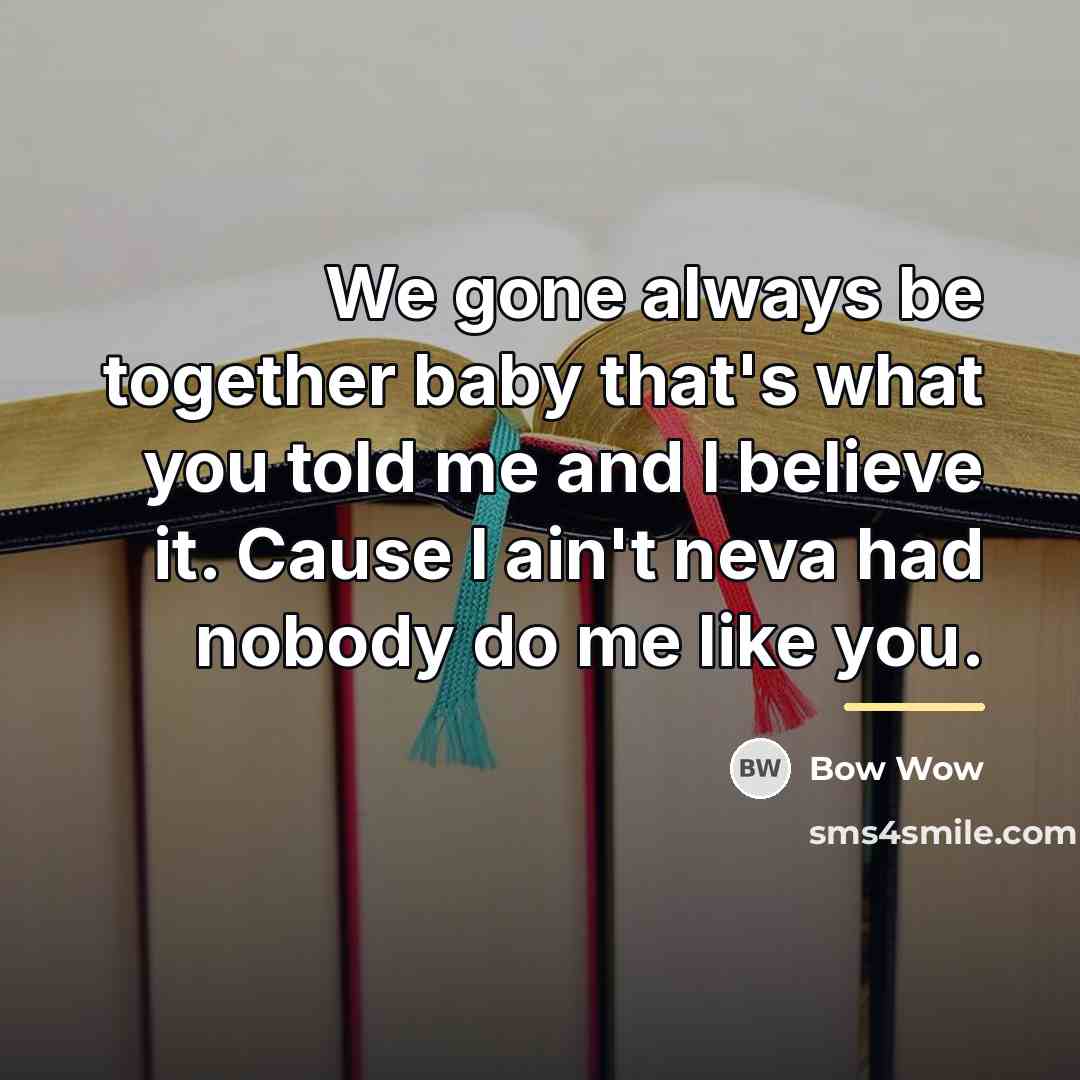 “We gone always be together baby that's what you told…” quote by Bow Wow
