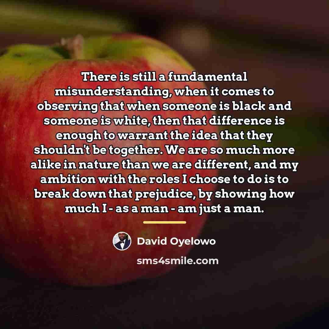 “There is still a fundamental misunderstanding, when it comes to…” quote by David Oyelowo