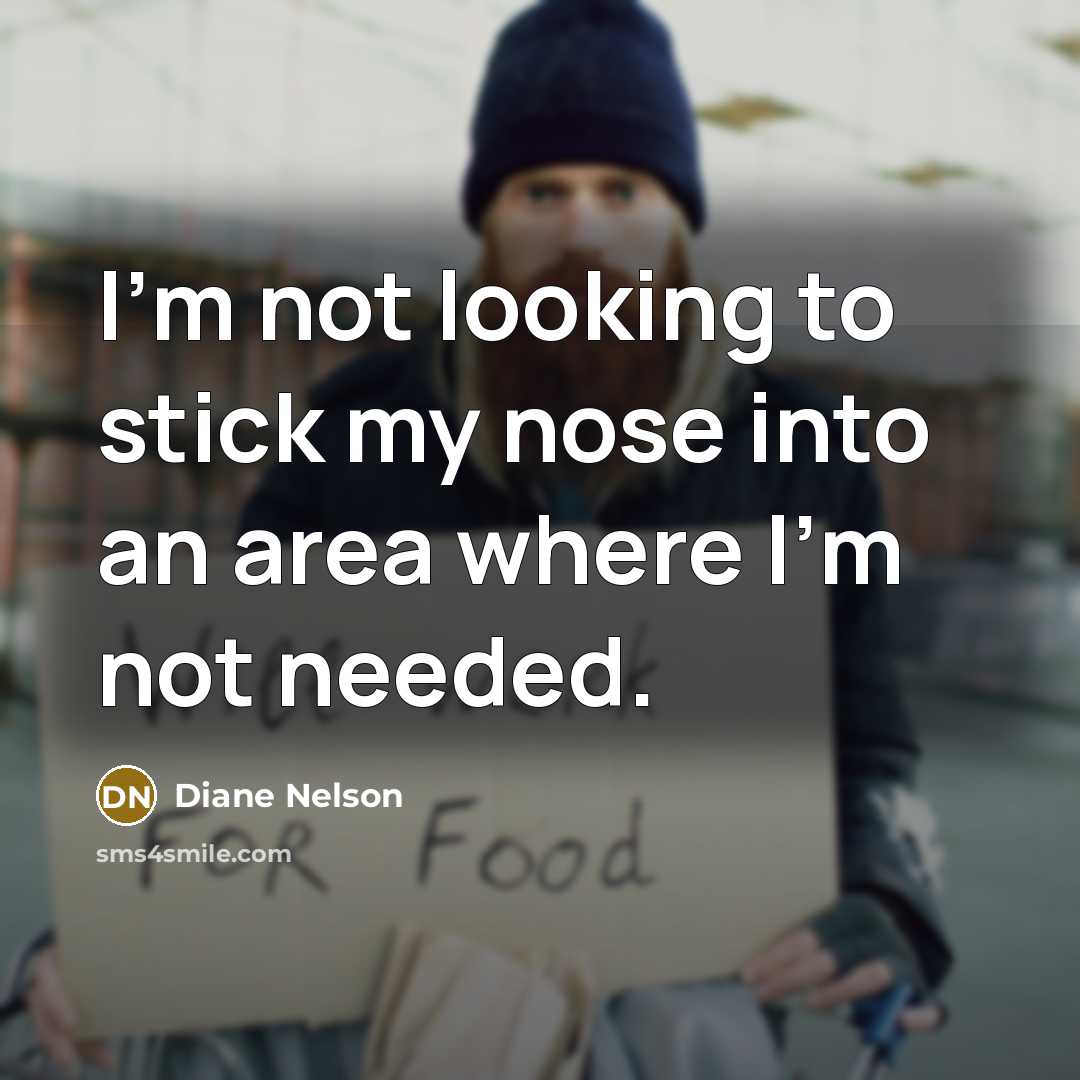 “I'm not looking to stick my nose into an area…” quote by Diane Nelson