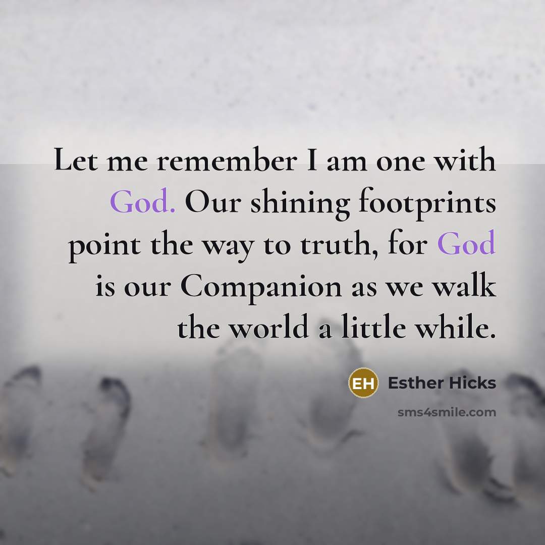 “Let me remember I am one with God. Our shining…” quote by Esther Hicks