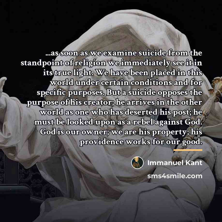 “...as soon as we examine suicide from the standpoint of…” quote by Immanuel Kant