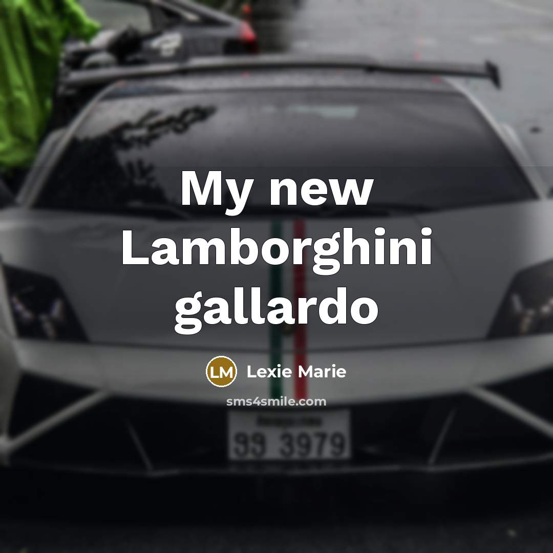 “My new Lamborghini gallardo…” quote by Lexie Marie