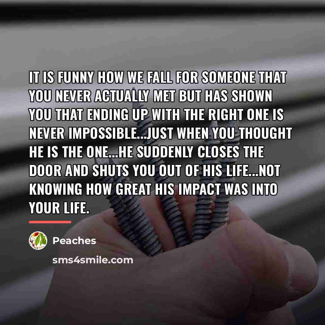 “It is funny how we fall for someone that you…” quote by Peaches