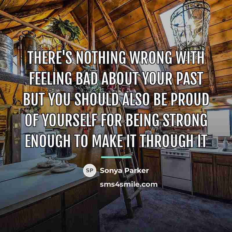 “There's nothing wrong with feeling bad about your past but…” quote by Sonya Parker