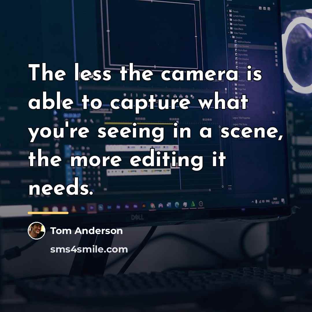 “The less the camera is able to capture what you're…” quote by Tom Anderson